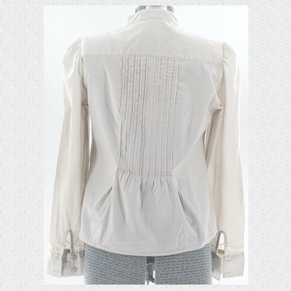 Floreat Long-Sleeve Blouse with Lace & Silk Trim S - Picture 2 of 8